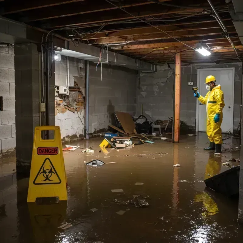 Flooded Basement Electrical Hazard in Fisher, IL Property